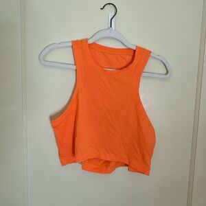 Lululemon Vibrant Orange Sleeveless Crop Top 4 (tags cut out)